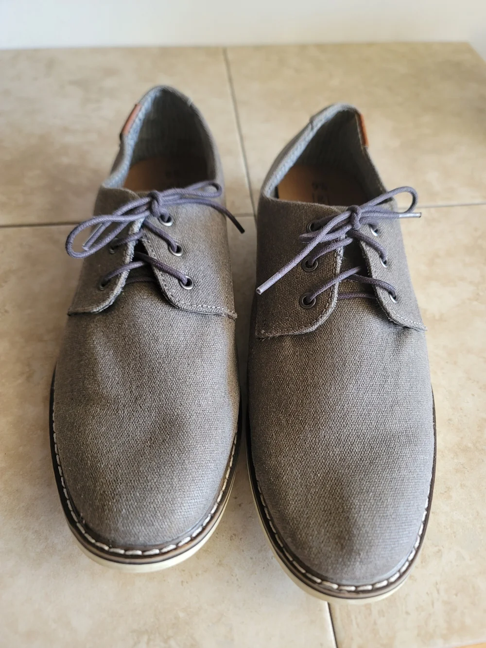 George Canvas Lace-Up Men's Shoes in Taupe